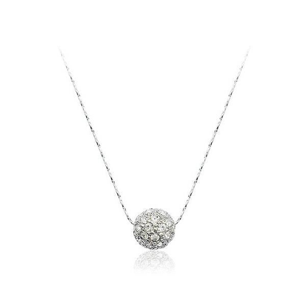 Collier Boule en Cristal Swarovski Element Blanc