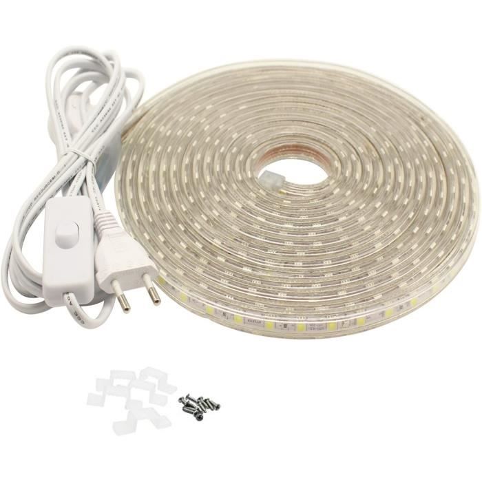 LanJue Ruban LED avec Interrupteur 220V 5050 IP65 étanche,6 Mètres — free download