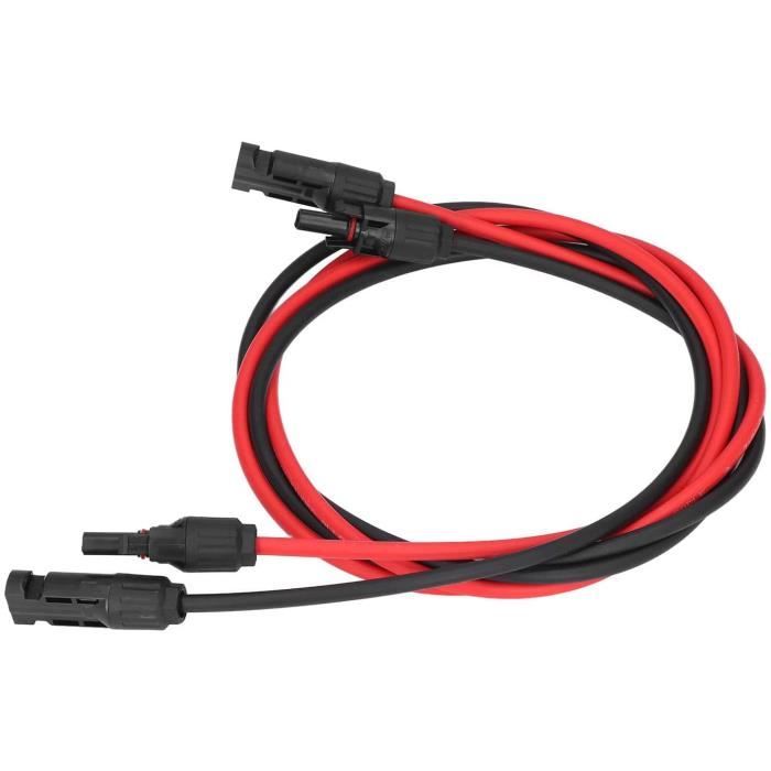 Câble Solaire AC 3x1.5mm² – 10 M – Prise EU – Pour Onduleurs WVC 300 à 1600W – Résistant Intempéries