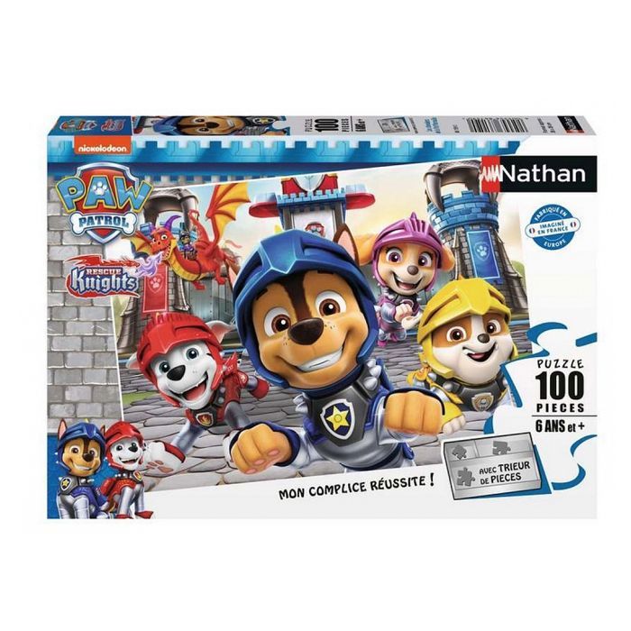 puzzle 100p Pat Patrouille chevalier - NATHAN JEUX - Jaune - Matériaux mixtes - 100 pièces - Dès 6 ans