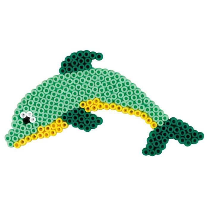 hama - 3435 - loisirs créatifs - boîte perles à repasser - taille midi - les dauphins