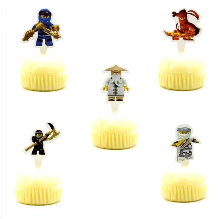 Decoration De Gateau A Theme Ninjago 10 Pieces Lot Toppers De Cupcake Pour Fete Prenatale Anniversaire Pour Enf Ku085 Cdiscount Maison