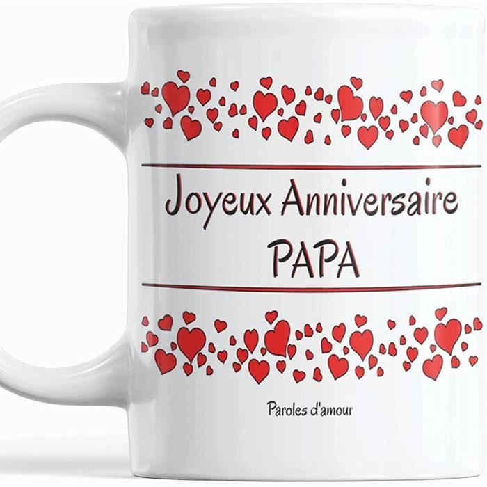 Mug joyeux anniversaire papa mug papa anniversaire tasse pour papa mug  original joyeux anniversaire papa avec des cœurs idée cadea - Cdiscount  Puériculture & Eveil bébé