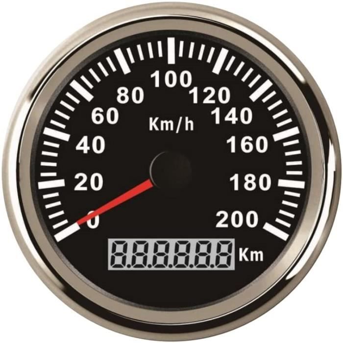 ELING Compteur de vitesse GPS étanche 200KM - H pour Buggy Moto avec  rétro-éclairage 85mm 12V - 24V - Cdiscount Auto