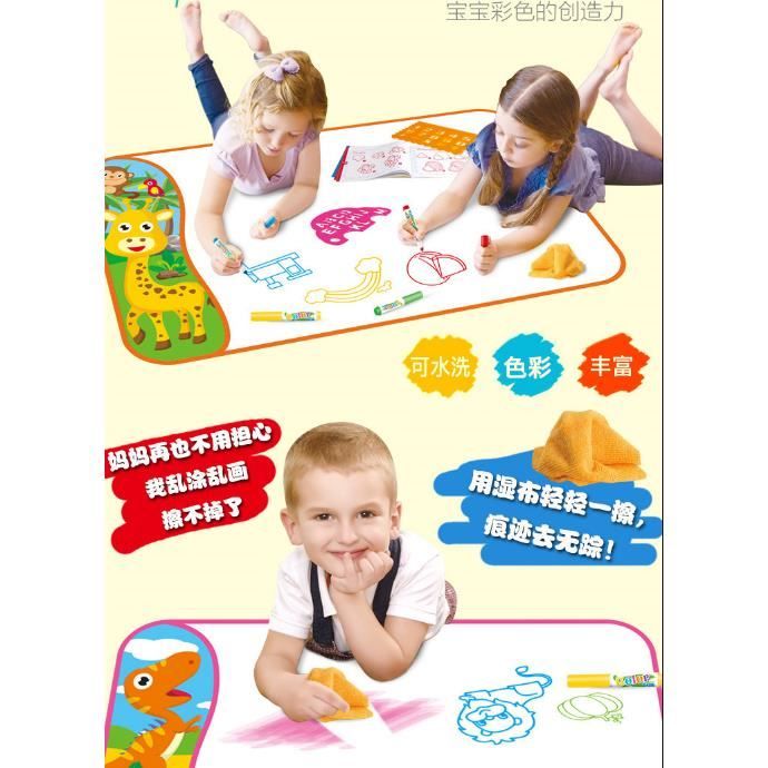 Tapis Aquadoodle De Dessin Eau Peinture Mats Aqua Magic Doodle Pour 4 A 6 Enfants Divers Accessoires Jouet Educatif Pour Bebe White Cdiscount Pret A Porter