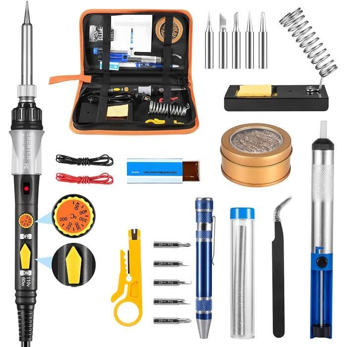 Fer à Souder Set 60W Kit de Soudage Électrique Interrupteur