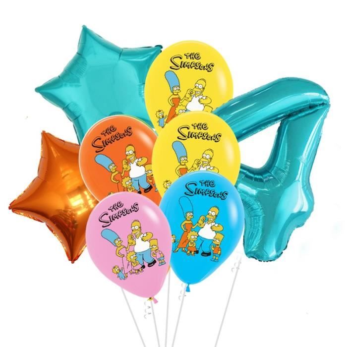 Ballon De Baudruche 12 Pieces Lot Les Simpson Ballon Globos Emission De Television Ballons En Latex Decorations De Type Marble Cdiscount Maison