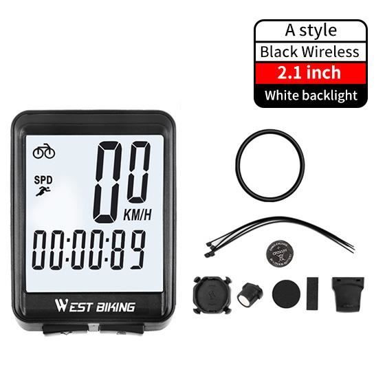 West Biking Compteur numérique de vélo sans fil Blanc