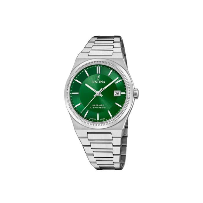 Montre Festina Homme Chronographe Verte Carrée - Neuf Avec étiquettes