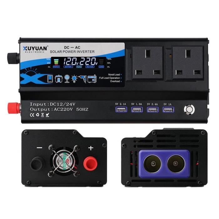 Inverseur de voiture 12v/24v 6000W FOLAYA – Charge USB – Onde Sinusoïdale de Modification