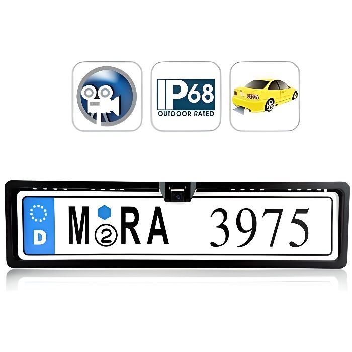 Camera de recul pour plaque d'immatriculation EU