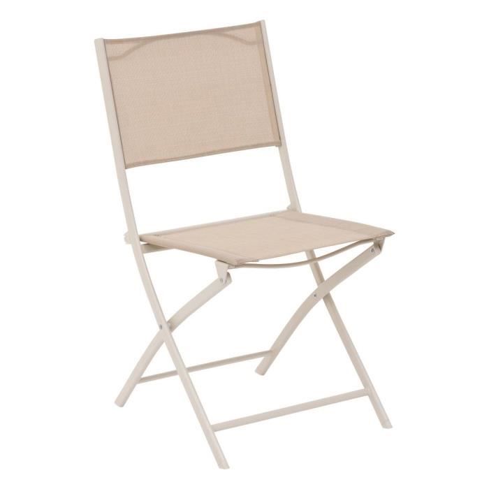 chaise de jardin pliante modulable lin argile - hespéride