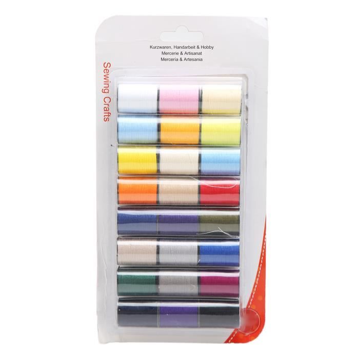 HURRISE Fil pour machine à broder 24 rouleaux de fil à coudre à la main