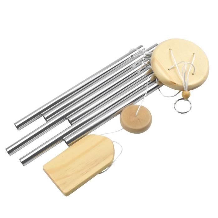 Décoration Jardin Sonore Carillon Éolien 6 Tubes Aluminium - 28" - Son Mélodieux - Décoration Jardin Ou Balcon Cadeau Apaisant Nature