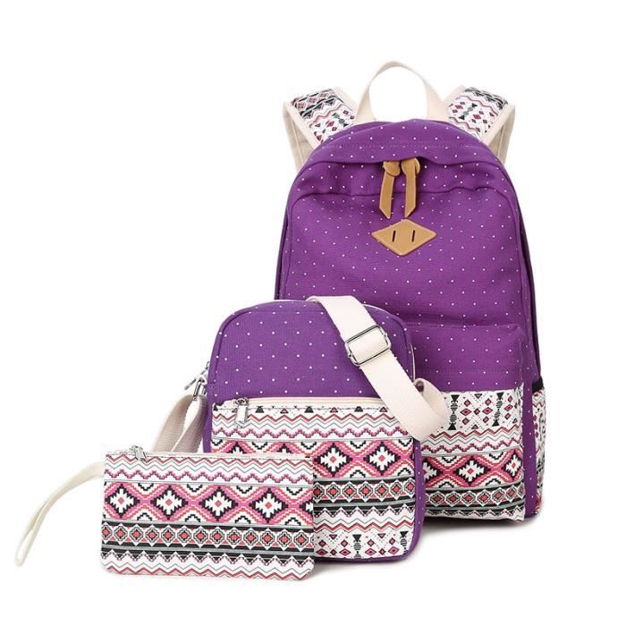 Sac à Dos Femme Smart Range Leather – Violet Daim Et Cuir, 40L, Neuf