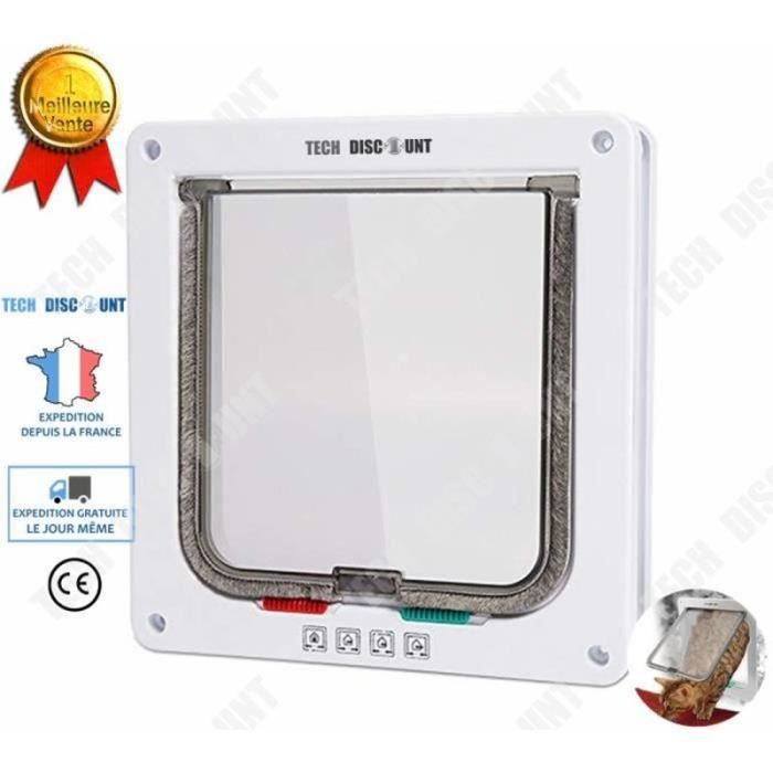 Comparer les prix de CHATIERE - PORTE POUR CHAT - TRAPPE CHAT LECHEO Chatière chiens chats verrouillable qualité trappe porte tunnel pour animaux de
