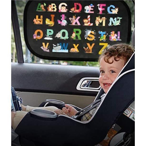 Pare-soleil Voiture Bébé Oziral 2 Pièces – Protection UV 98%, Adhésion électrostatique Sans Ventouse, Taille 53x31 Cm, Motifs Cartoon