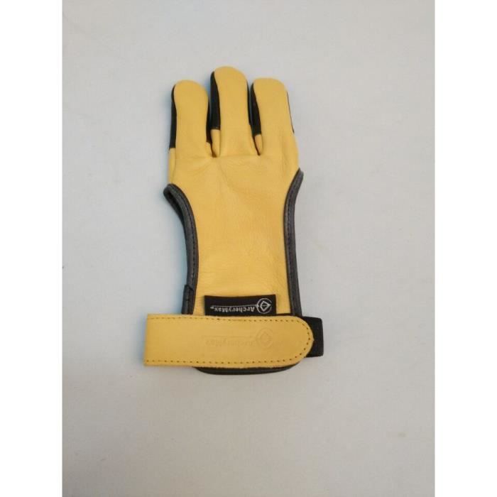 Gant en cuir à 3 doigts réglable pour tir à l'arc arc recourbé pour flèches de 15 à 27,2 kg