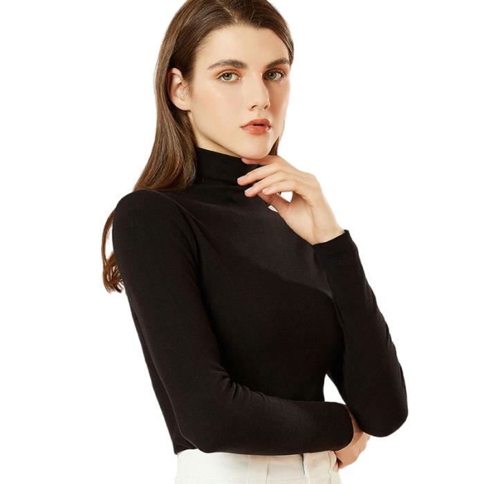 Pull Col Roulé Manches Longues - Taille M, Rose Corail - 100% Polyester Extensible - Neuf Sans étiquette