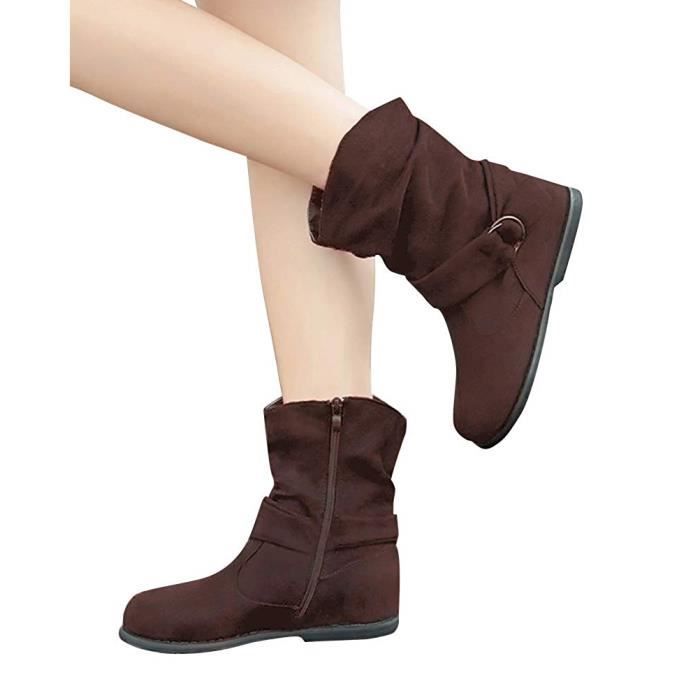 bottines plates en daim