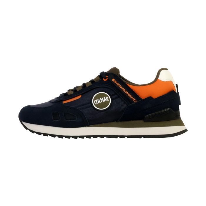Colmar Basket Cuir Colmar Travis Sport Bold - Navy/Military Green/Orange