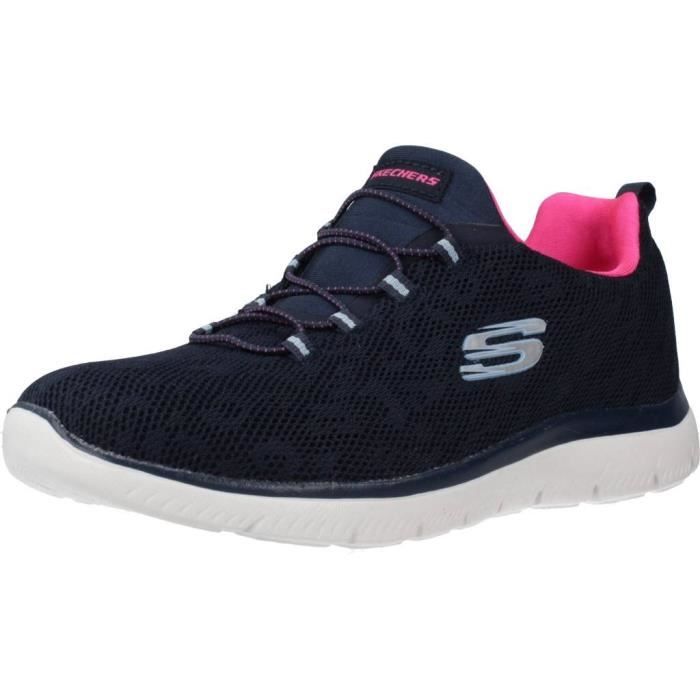 Skechers Basket Skechers - SKECHERS - SUMMITS - LEOPARD SP - Femme - Bleu - Textile