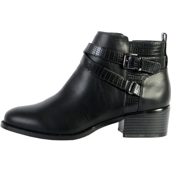 Bottine Femme - The Divine Factory QL4039 - Noir - Fermeture à Zip - Confort exceptionnel