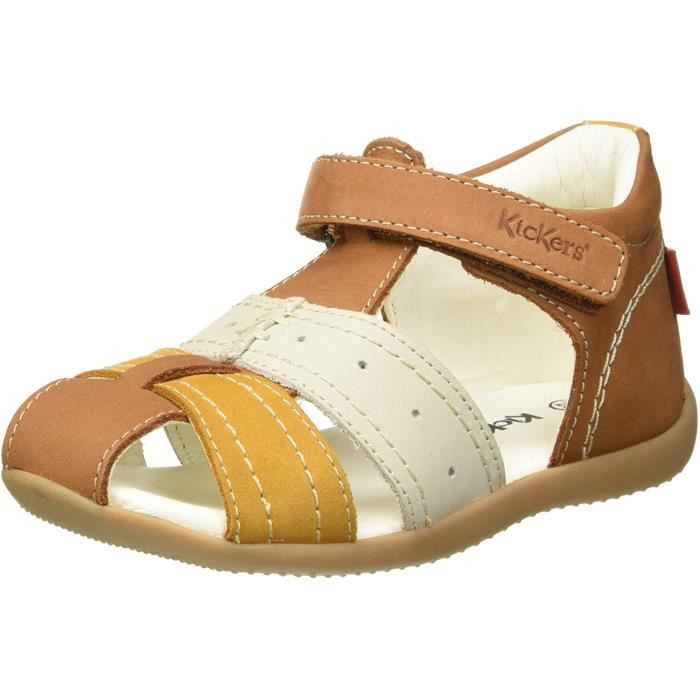 Kickers Bigbazar 2 Sandales Bebe Garcon Camel Jaune Blanc 114 Cdiscount Chaussures