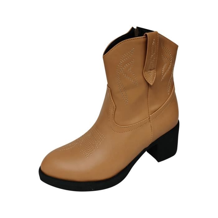 Bottes De Marche Pour Femme à Talons épais Faciles à Mettre Et à