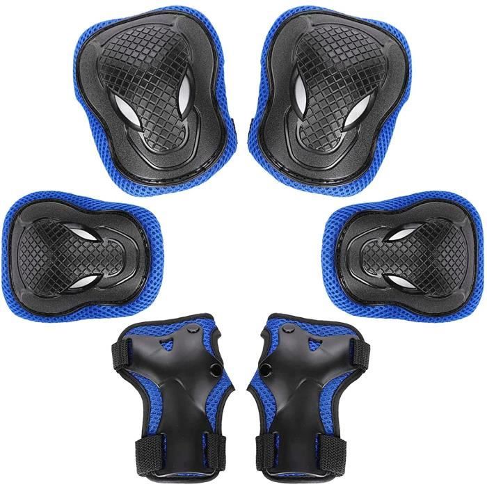 Lot De 6 Protections Roller Enfant – Genouillères, Coudières, Poignets, Tailles 5-13 Ans, Réglables, Respirantes, Rembourrage EPE, Parfait Pour Le Sport