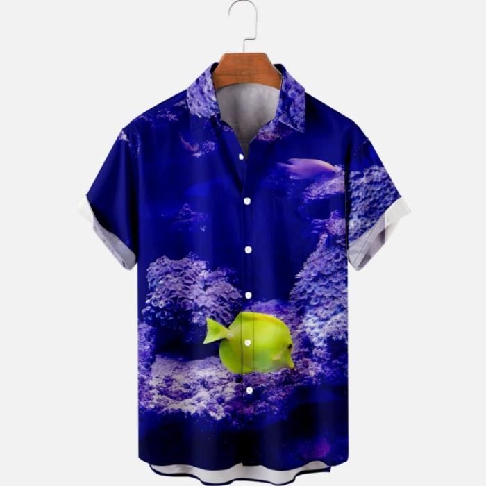 Chemise Hawaïenne 2XL Noire à Fleurs Violettes Et Blanches - Marque Cooke Street, Coton, Occasion Très Bon État