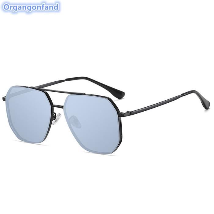 Lunettes De Soleil Polarisées Kimorn Homme - Cadre Métal Rétro Rectangulaire | Protection UV400, Modèle K0535