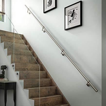 1pc Support Main Courante Balustrade Support Mural D/'escalier Bannister Argent