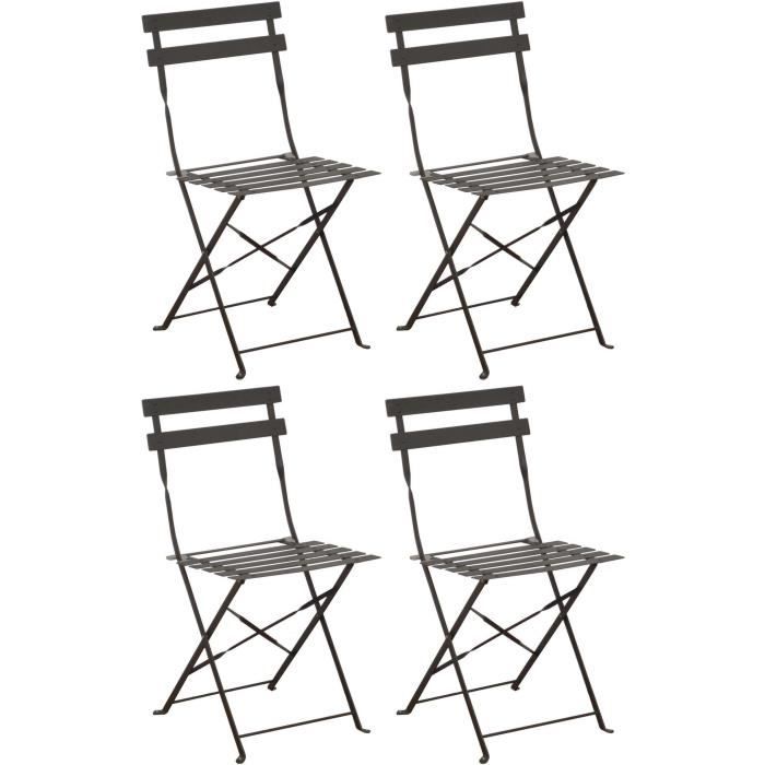 Chaises pliantes en acier Cuba (Lot de 4) 41 x 46 x 80 cm Chaises pliantes en acier Cuba (Lot de 4) 41 x 46 x 80 cm