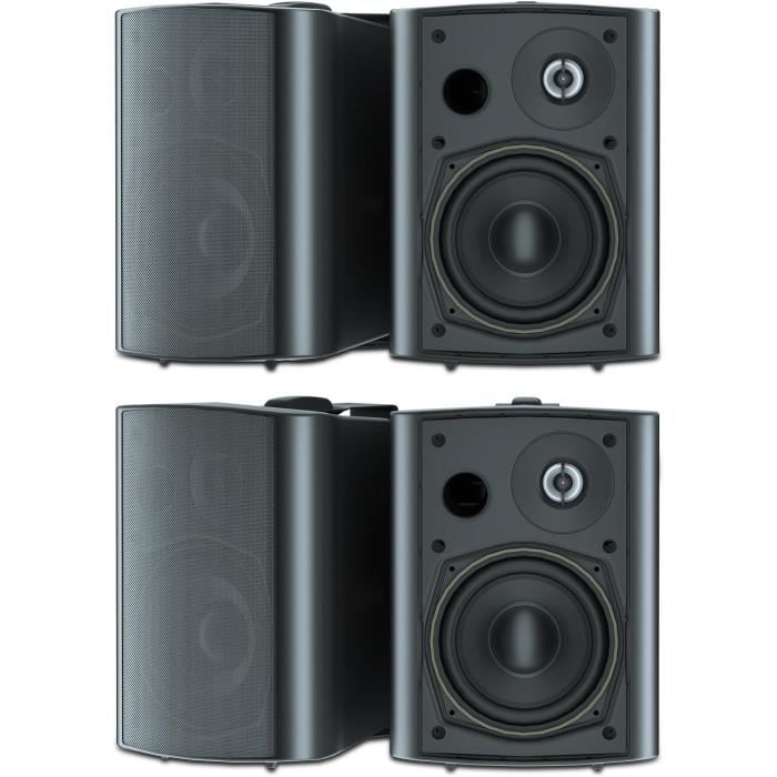 Herdio Enceintes Extérieures Étanches 4 Pouces 400W - Lot De 2 Paires Blanc - IP66