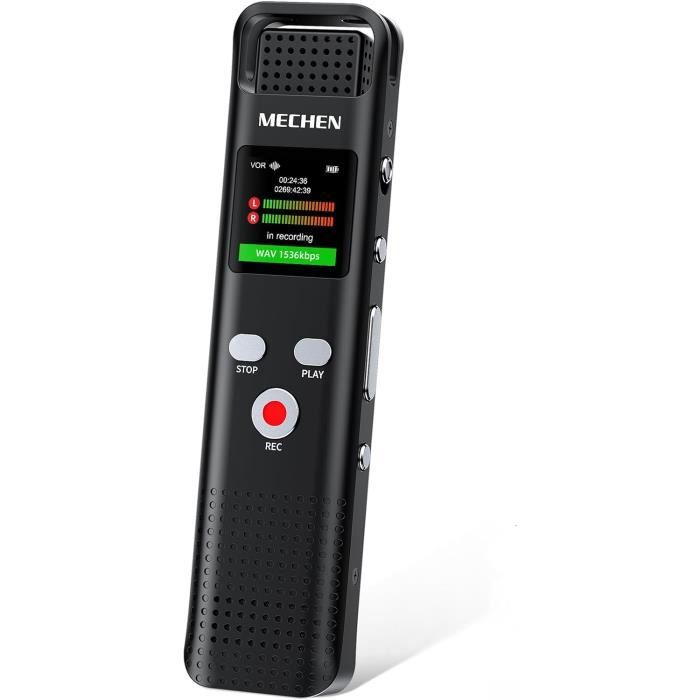 Enregistreur Vocal Numérique 64 Go Bluetooth 5.2 Avec Activation Vocale | Mini Dictaphone Portable Pour Interviews, Cours