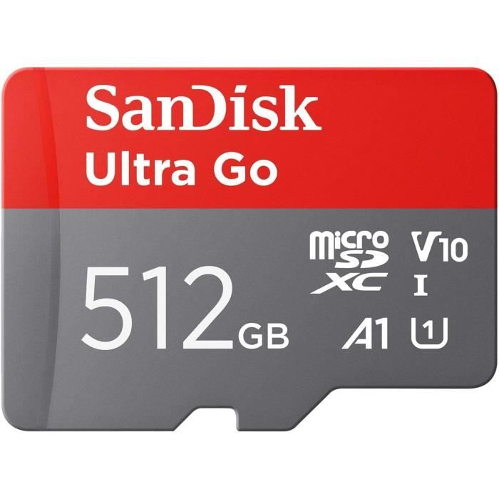 SanDisk Ultra Go microSDXC Carte Mémoire + Adaptateur SD pour Android Smartphone et Tablette