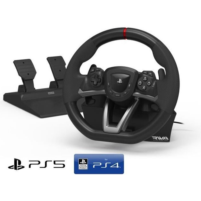 Volant PS5 et pédales Sony Playstation 5 sous licence PS4/PS5/PC [Nouveau modèle compatible avec PS5]