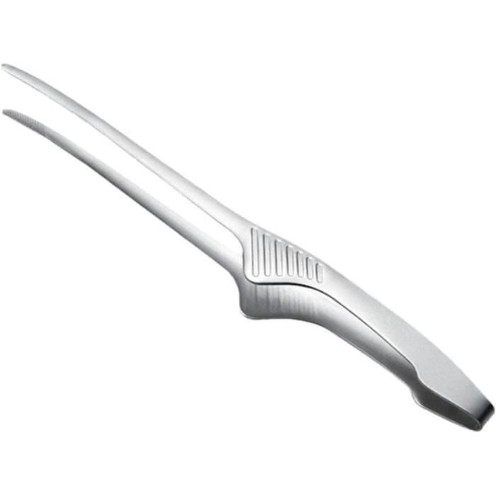 Pince De Cuisine Acier Inoxydable Avec Manche Silicone - Pour Barbecue, Grill, Viandes Et Légumes - Ergonomique
