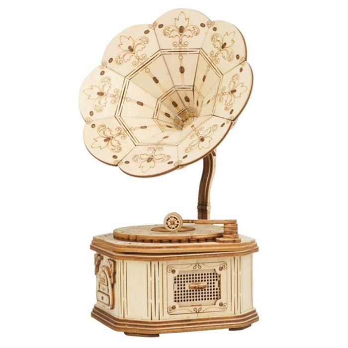 Puzzle En Bois 3d Grande Roue En Rotation Avec Boite A Musique Modele De Construction Mecanique Kit D Artisanat En Bois Gramophone Achat Vente Puzzle Cdiscount