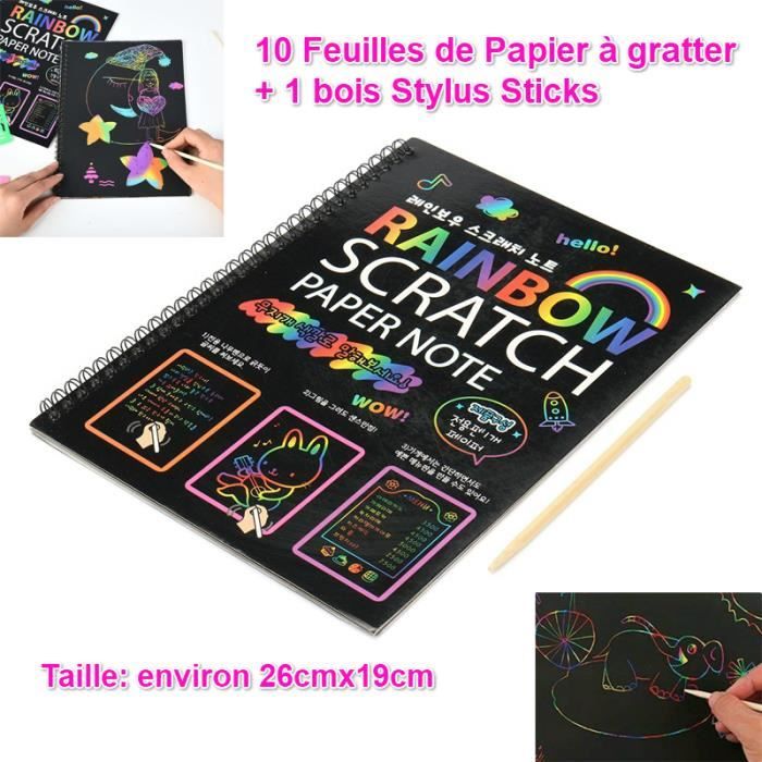 Bloc de Dessin de Carte à Gratter pour Enfant - SWAREY - Rainbow