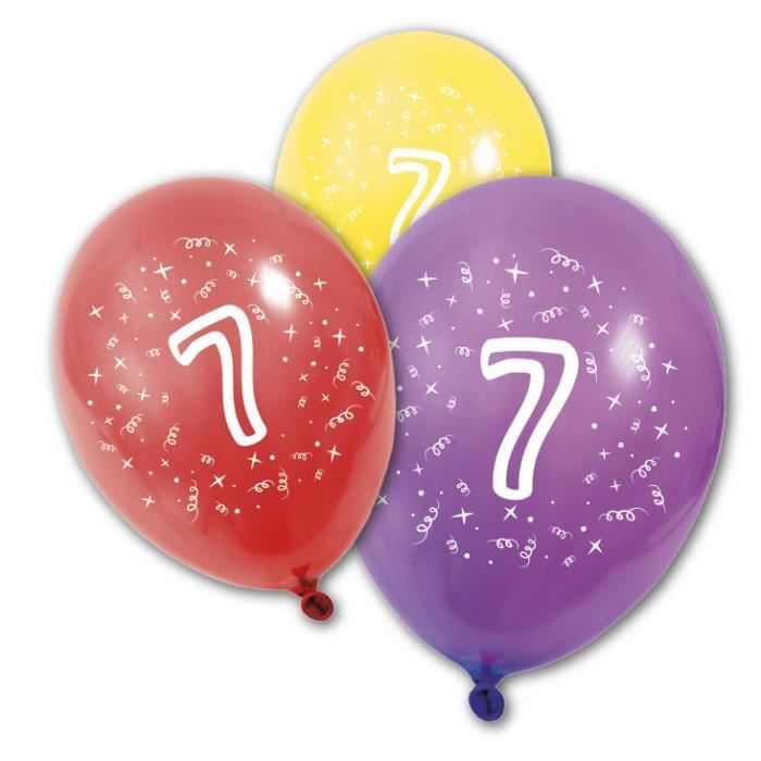 Ballon Anniversaire 7ans X8 Ref Ba1007 Cdiscount Maison