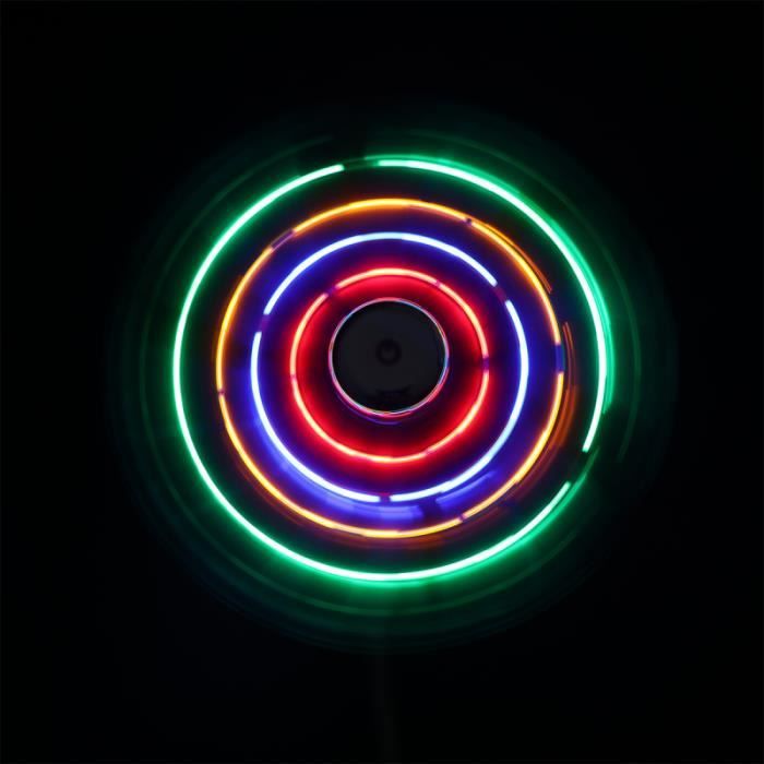 Ventilateur USB Portable Avec LEDs Couleur Matrix - Rafraîchissement Bureau Ordinateur Portable