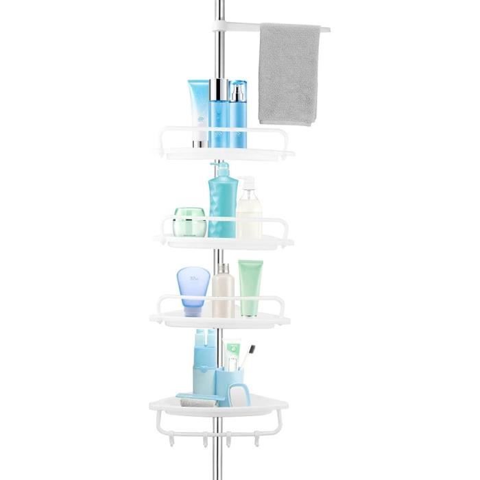 Tablette De Rangement Pour Barre De Douche, Organisateur De Barre De Douche 2-En-1, Support De