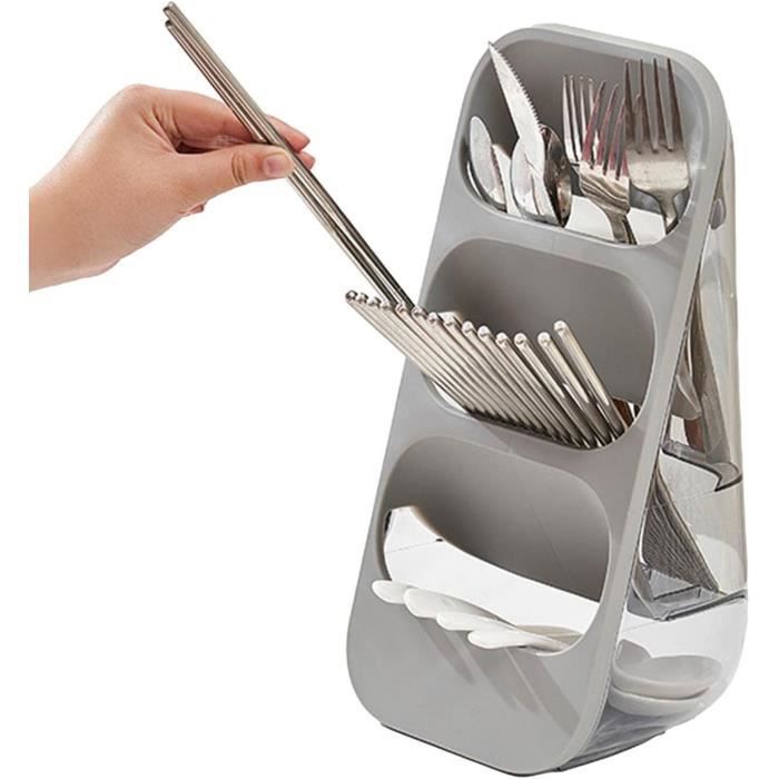 Égouttoir à Couverts Kadax - Panier De Drainage Gris Foncé - 12x10x16 Cm - Pour Évier De Cuisine
