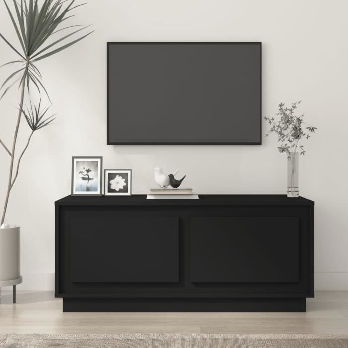 vidaXL Table basse noir 102x50x44 cm bois dingénierie 819877