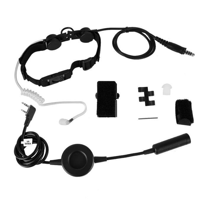 Adaptateur PTT Tactique étanche 2 Broches - Compatible Casque Militaire Kenwood, Puxing, Wouxun - Neuf