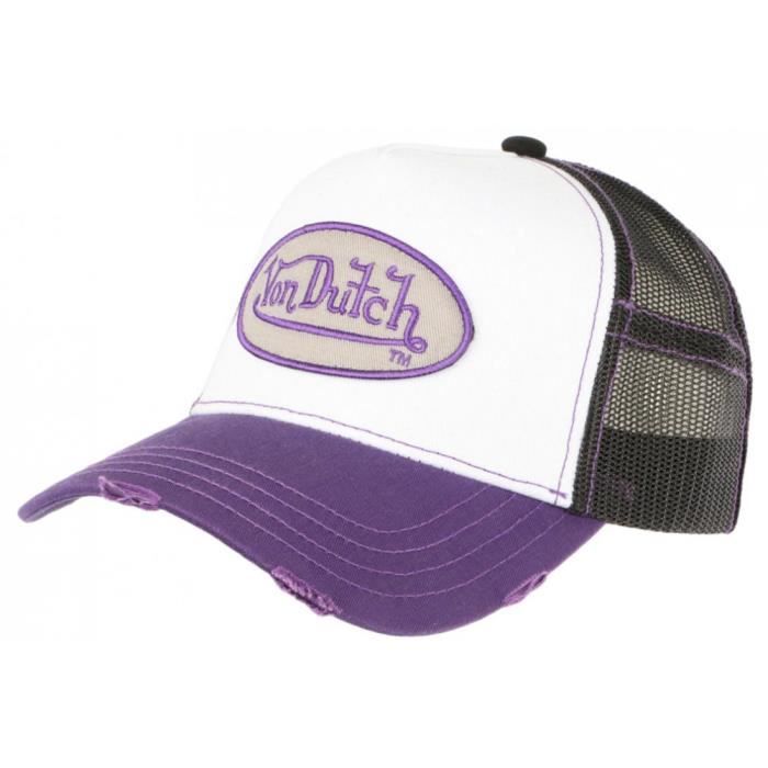 casquette von dutch violette et blanche fashion trucker noir baseball summer - taille unique - violet