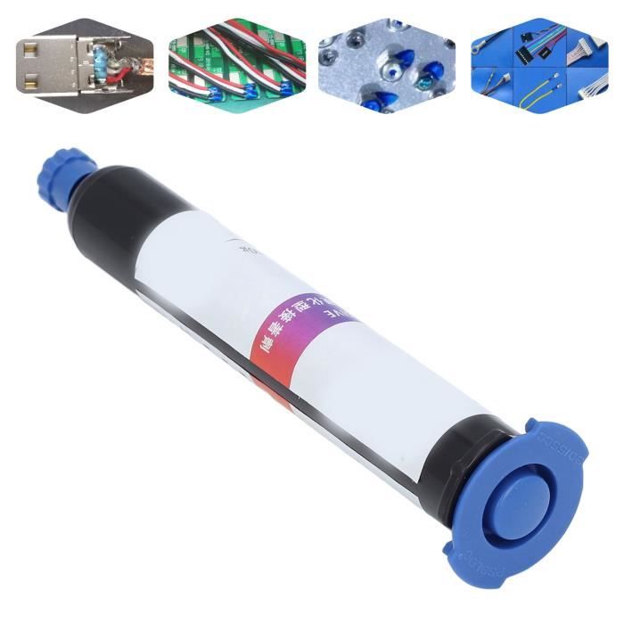Olax 30ml Colle Résine UV Super Flexi Bleu pour Montage de Mouches, 21 LED Torche