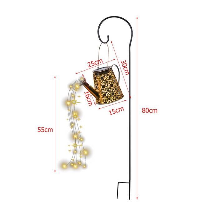 Lanterne Solaire Extérieure Arrosoir Père Noël - Décoration De Noël étanche Pour Jardin, Terrasse